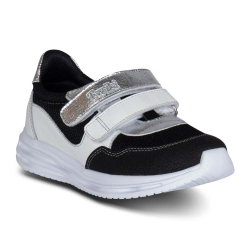 TW-339 (цв.12-черный/серебро) Полуботинки (Два ремня на велкро)