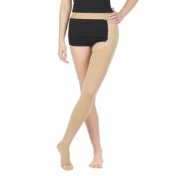 S-254-O-I-0 Компр. а/варикоз. чулки Doktus CCL 2 (р.I,schwarz(0),откр, левый,норм)