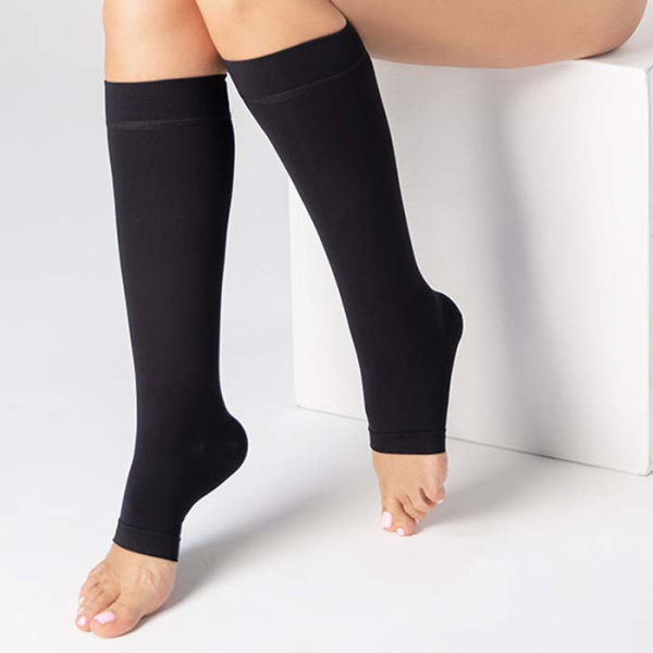 Гольфы компрессионные с открытым носком, класс компрессии 1, цвет черный ТК.910 Evolution ТК.910.10  Evolution